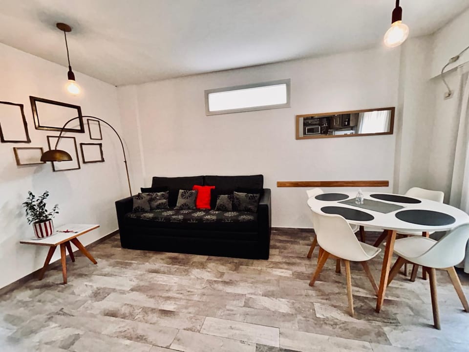 Living room, Seating area, Dining area, air conditioner