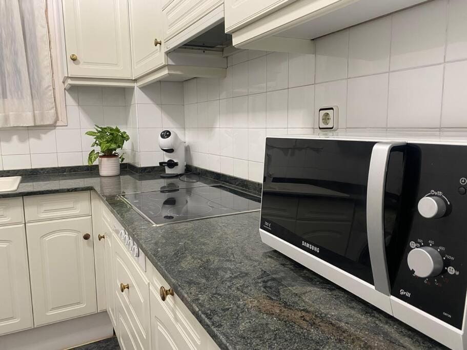 microwave, stove