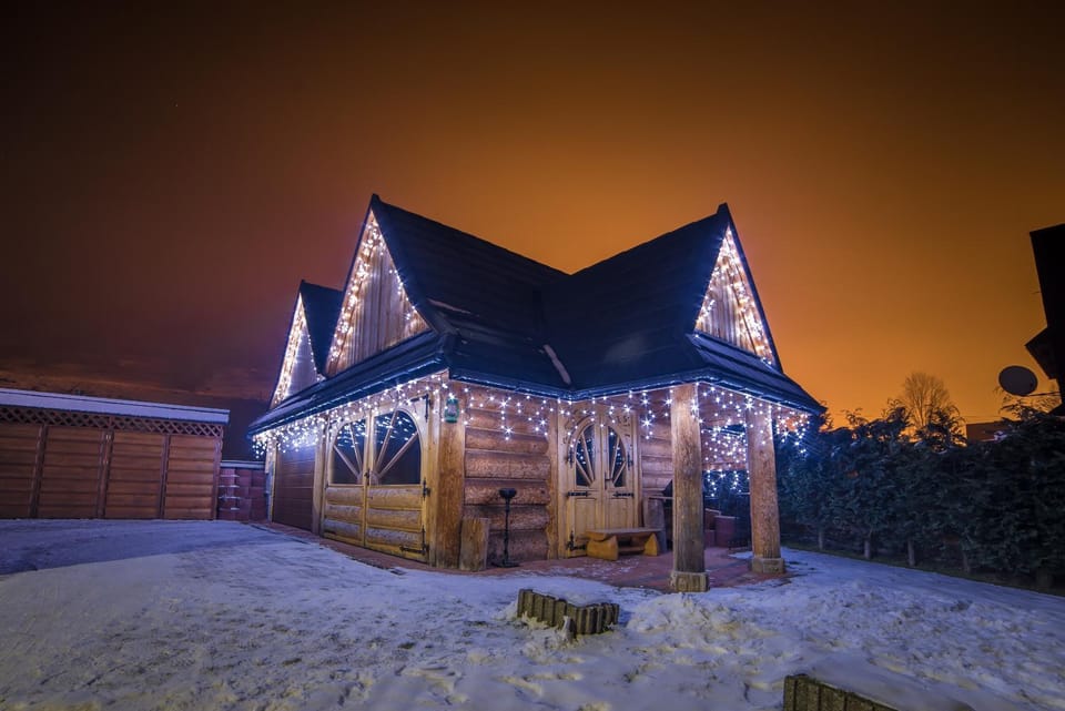 Night, Winter, Decorative detail, Garden view