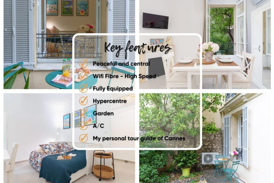 Le Bosquet - Quiet - Hypercentre - AC - Garden Apartment in Cannes