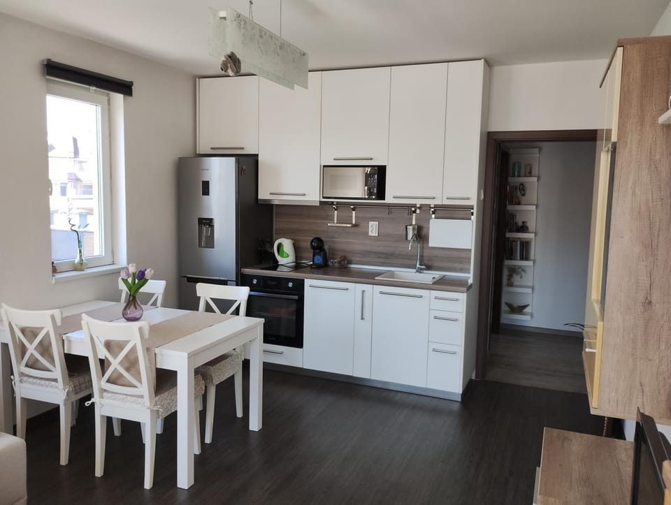 Kitchen or kitchenette, Dining area, dishwasher, minibar, pet friendly, stove