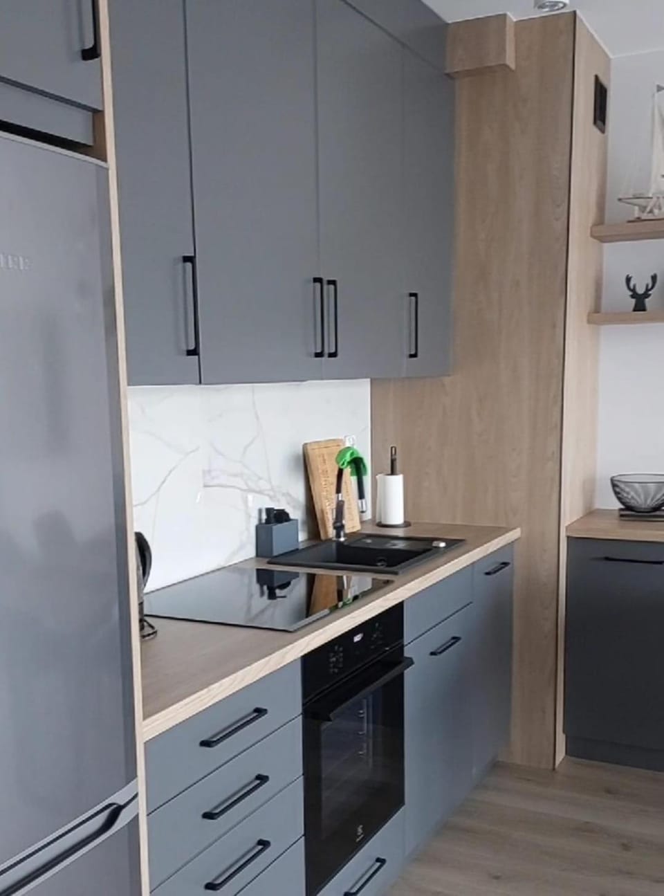 Kitchen or kitchenette, oven, stove