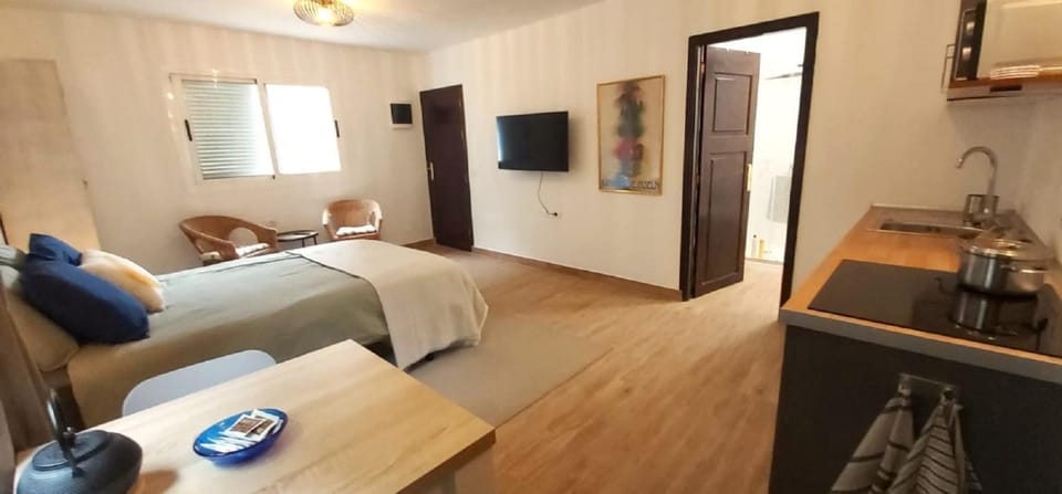 Bed, Bathroom, TV and multimedia, Seating area, Dining area, kitchen