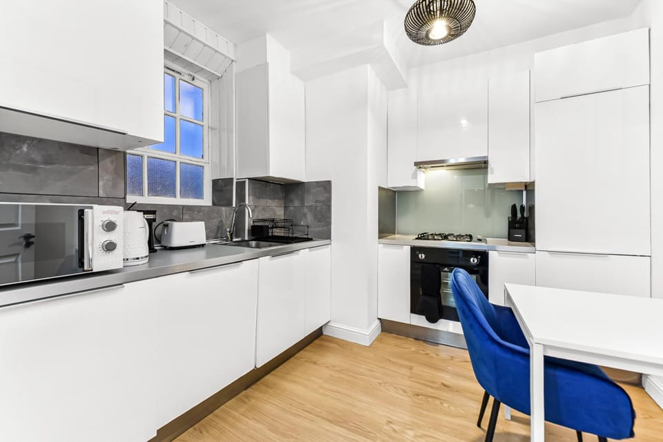 Kitchen or kitchenette, dishwasher, oven, stove, toaster