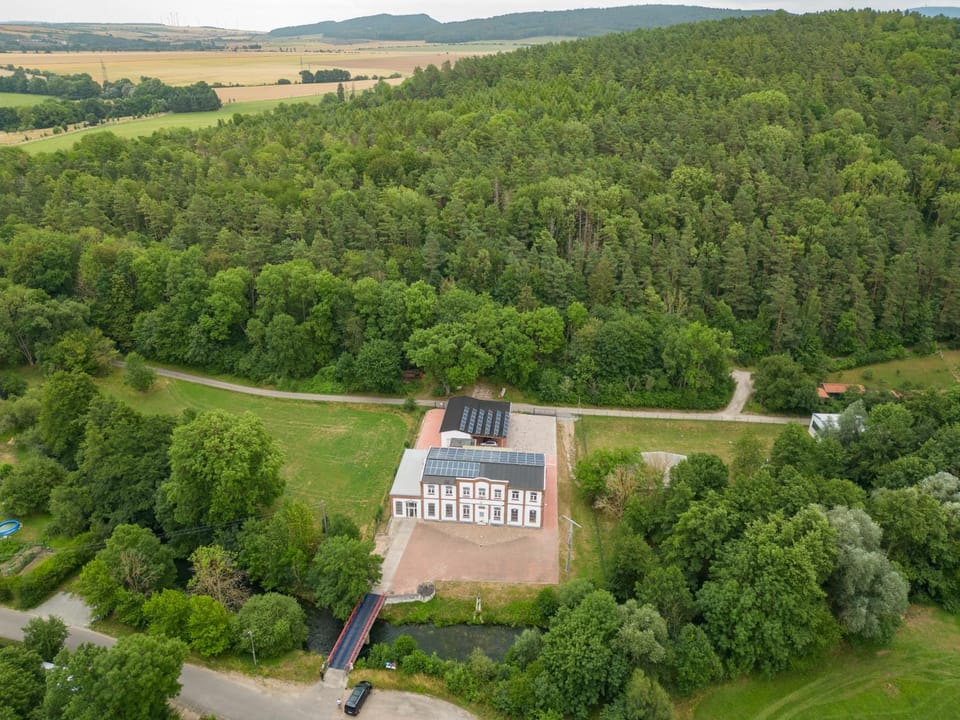 Property building, Neighbourhood, Natural landscape, Bird's eye view