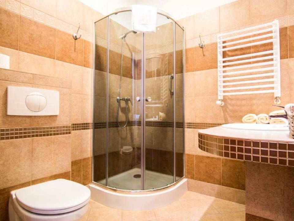Shower, Toilet, Bathroom, heating, towels