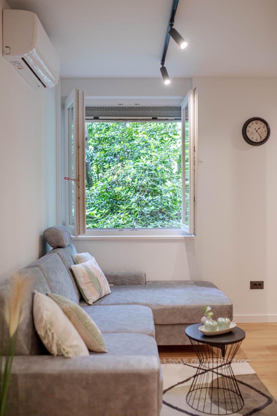 Living room, Seating area, air conditioner