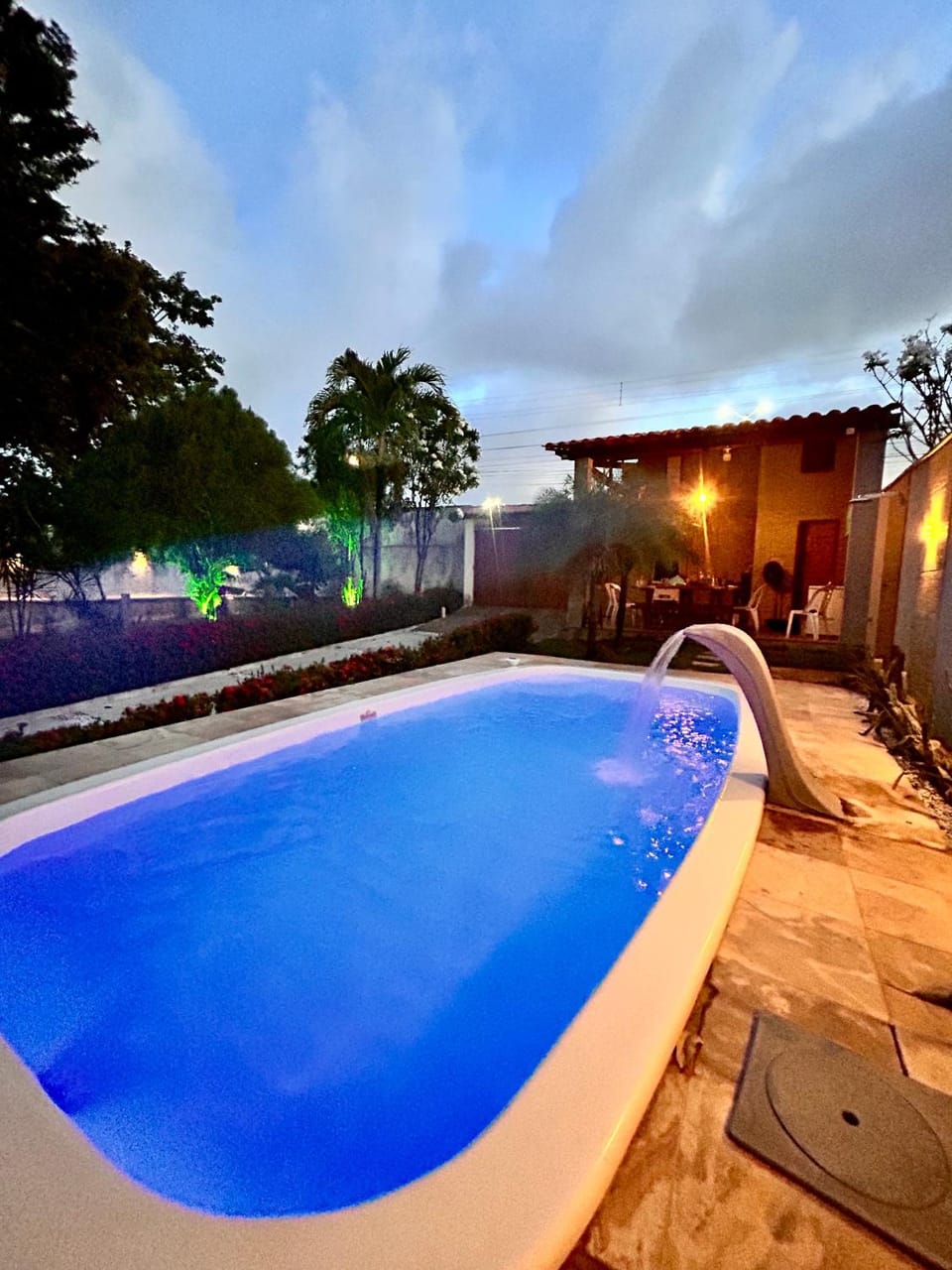 Night, Pool view, Swimming pool