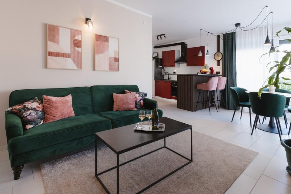 Kitchen or kitchenette, Living room, Dining area