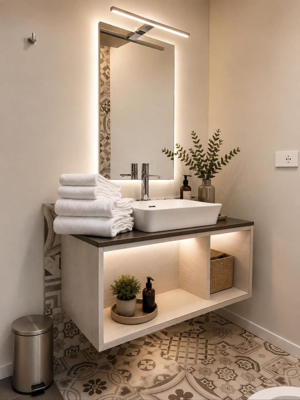 Bathroom, towels