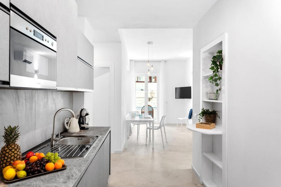 Living room, kitchen