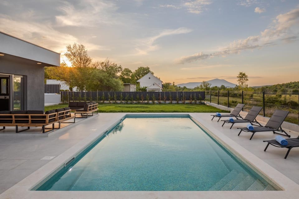 Swimming pool, Sunset
