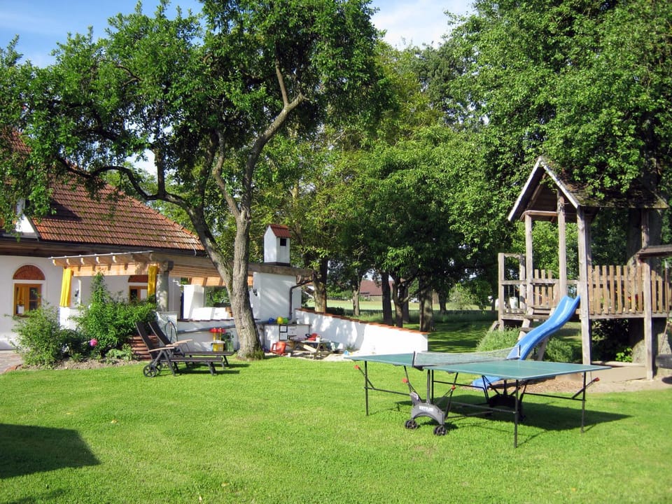 Summer, Children play ground, Garden, Table tennis