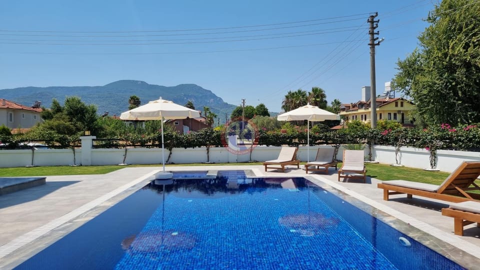 Swimming pool, sunbed
