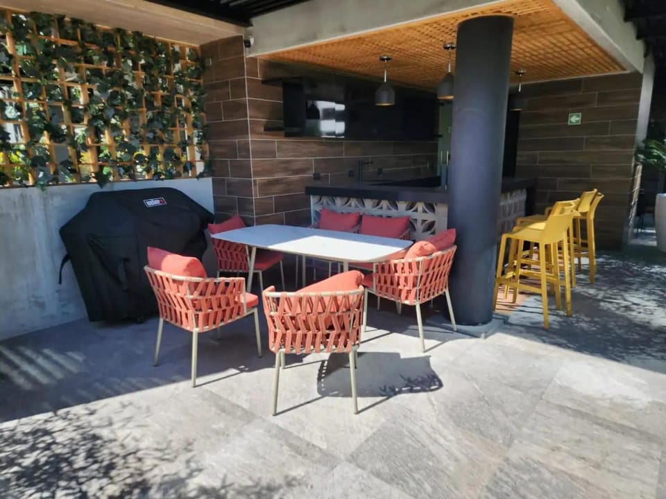 BBQ facilities, View (from property/room), Kitchen or kitchenette, Living room, Dining area