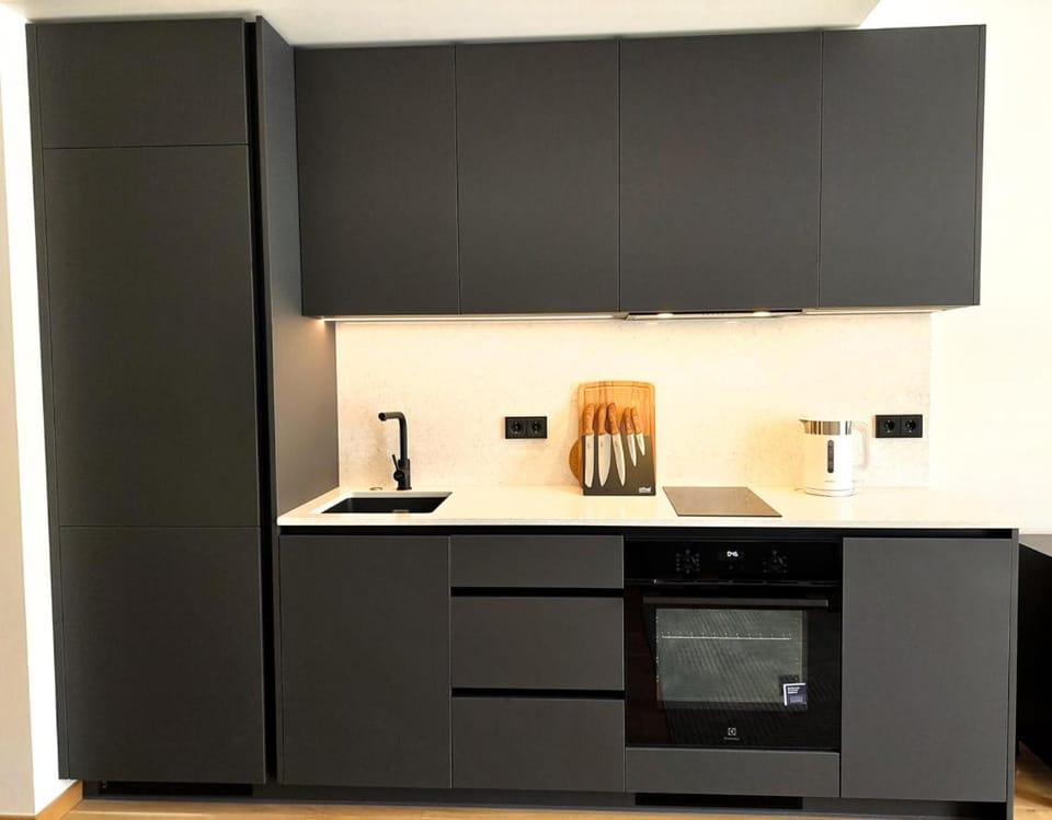 Kitchen or kitchenette, oven, stove