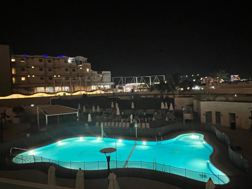 Night, Pool view, Swimming pool