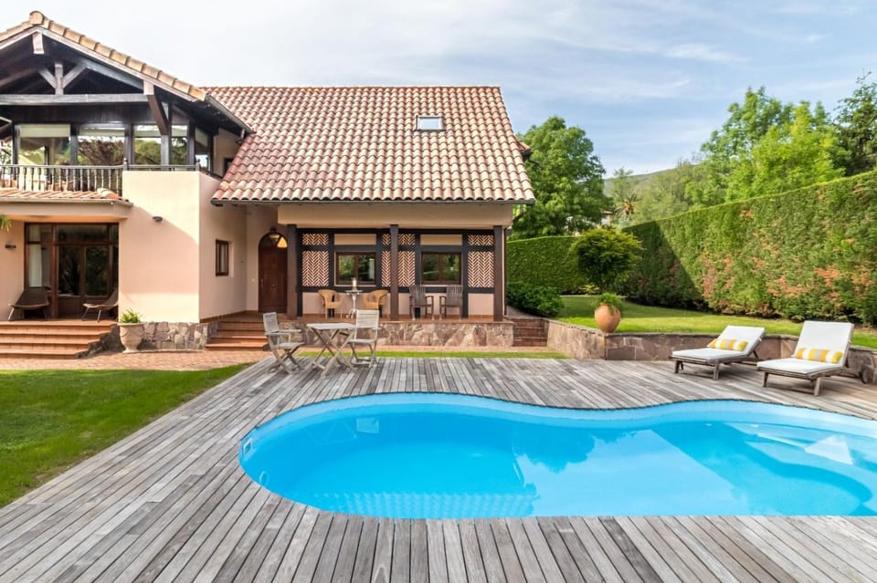 Property building, Living room, Swimming pool