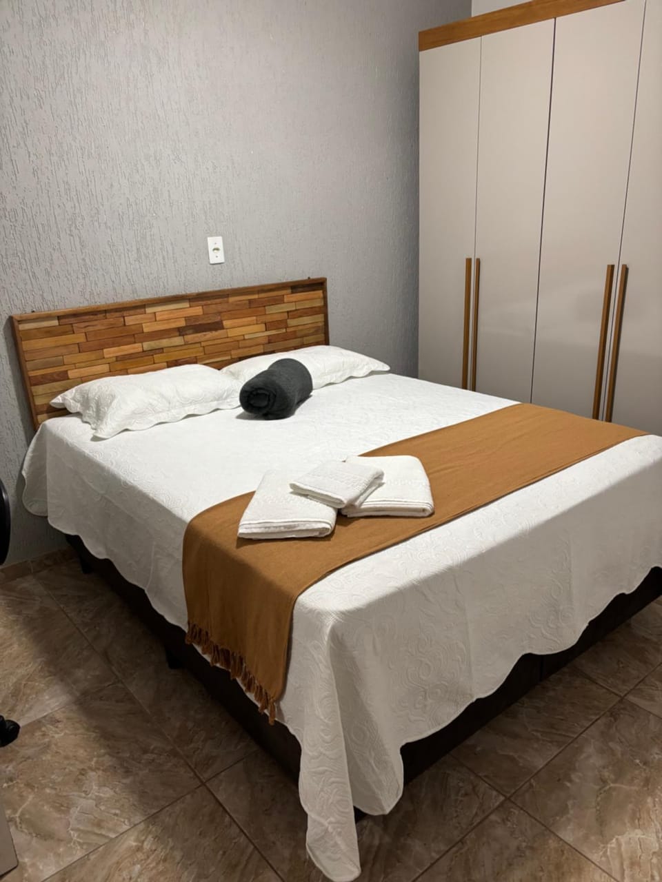 Bed, Photo of the whole room, Bedroom, towels, wardrobe