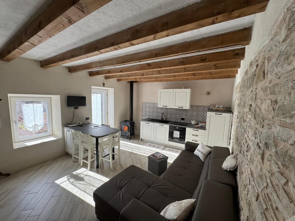 TV and multimedia, Kitchen or kitchenette, Living room, Seating area, Dining area, fireplace, stove, kitchen