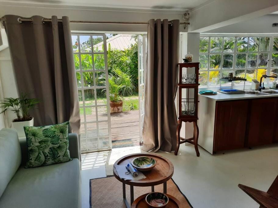 Living room, Seating area, Garden view