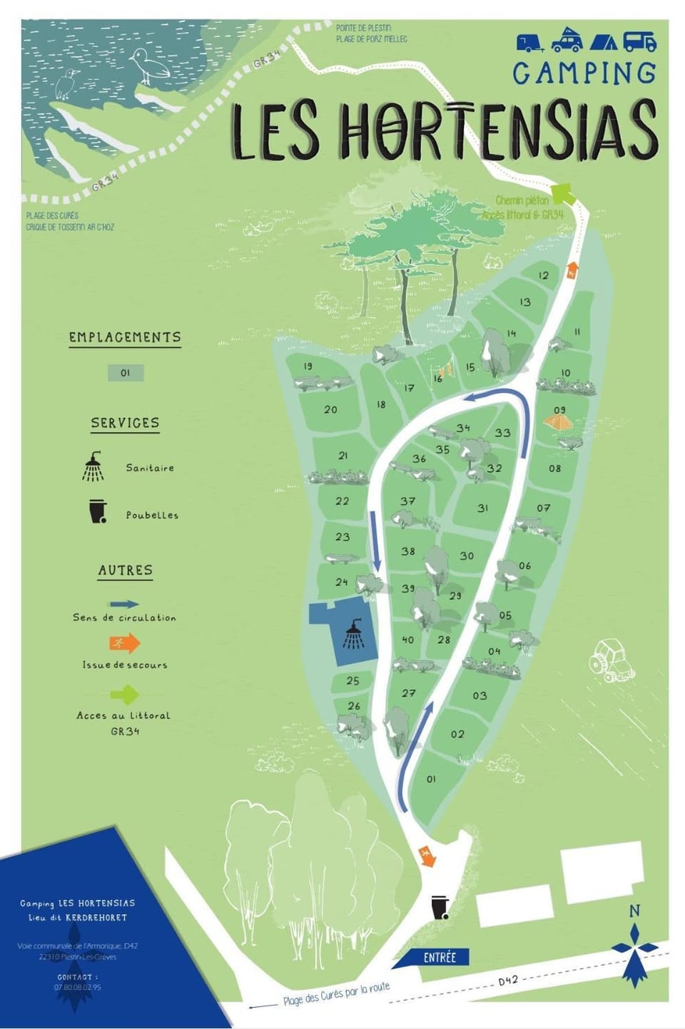 Tente 2 places installée sur emplacement commun Campground/ 
RV Resort in Plestin-les-Grèves