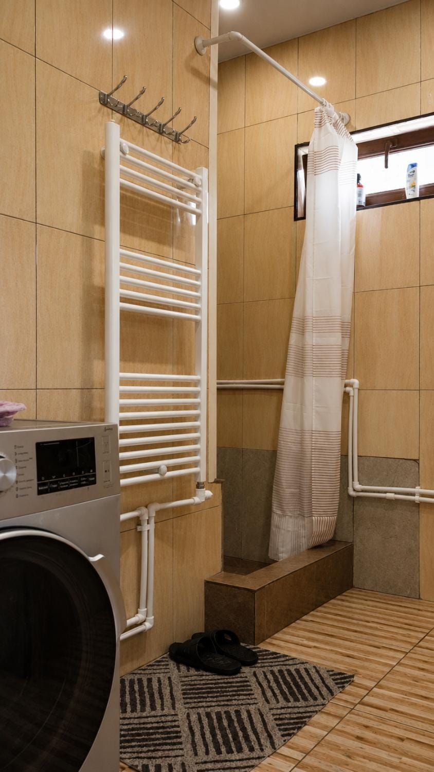 Shower, washing machine