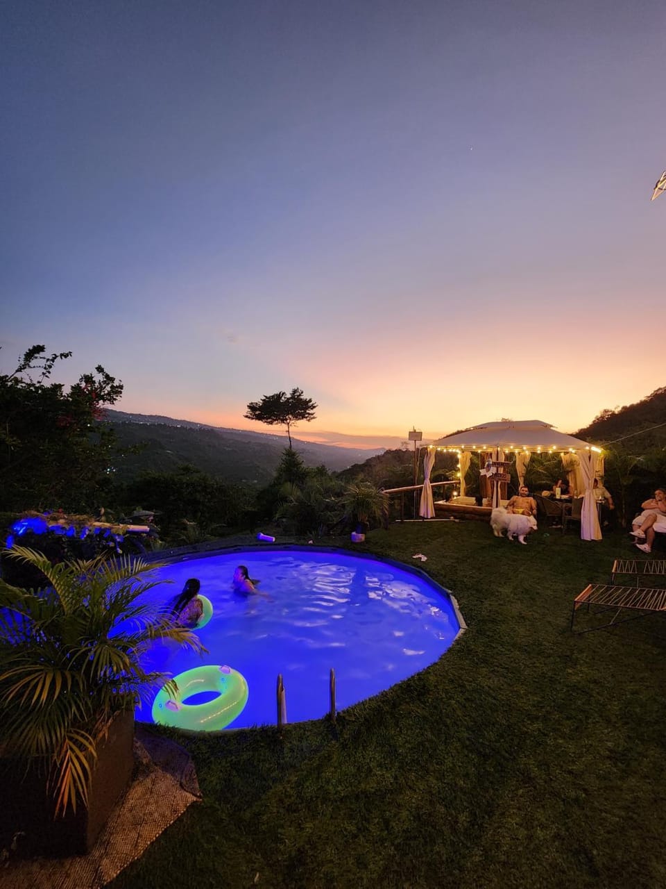 Natural landscape, Mountain view, Swimming pool, Sunset