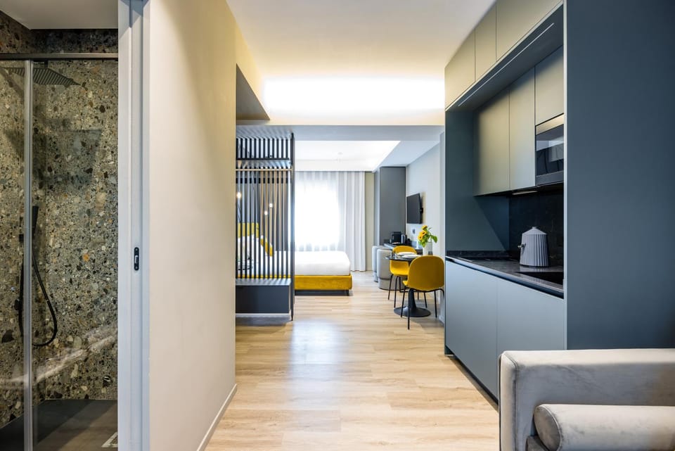 Bed, Living room, Seating area, Bedroom