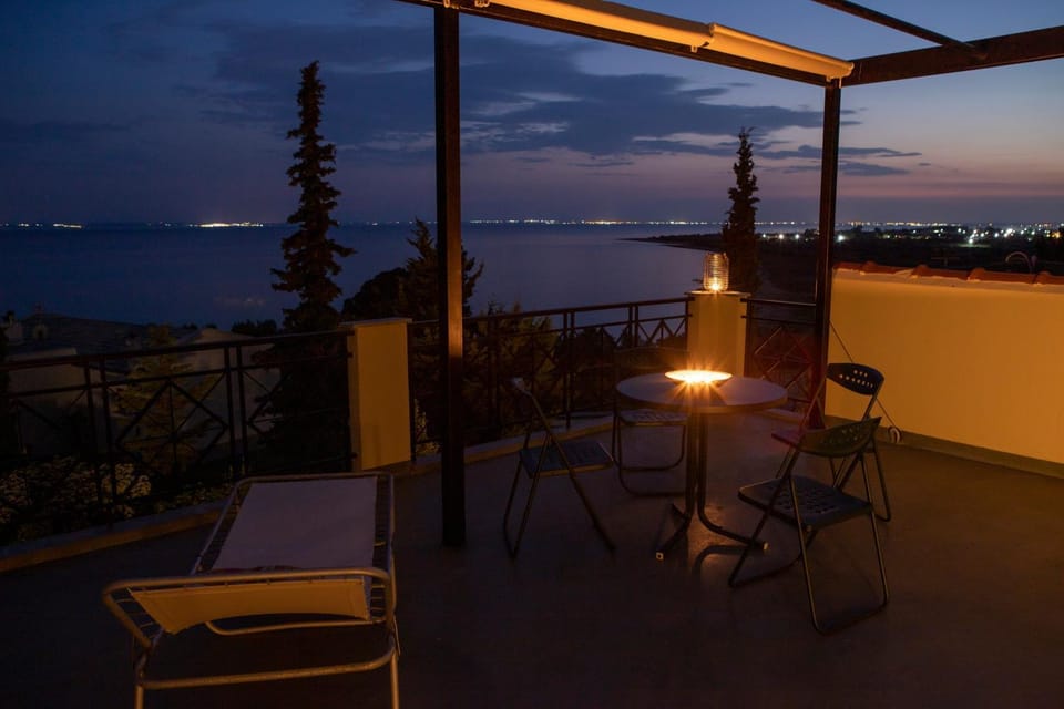 Patio, Night, Natural landscape, Balcony/Terrace, Sea view