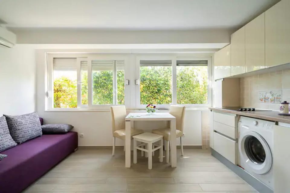 Kitchen or kitchenette, Seating area, washing machine