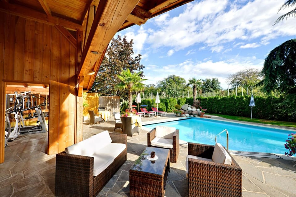 Property building, Living room, Swimming pool