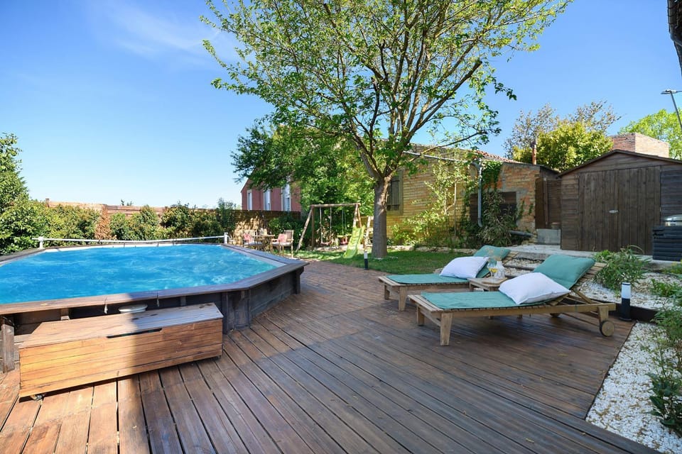 Property building, Living room, Swimming pool