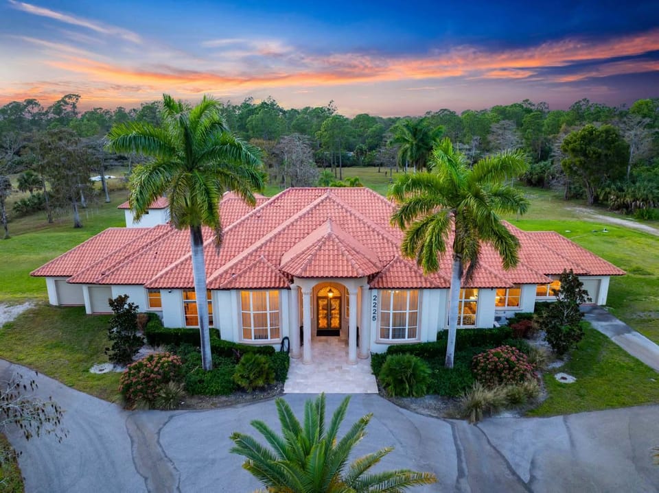 Property building, Natural landscape, Sunset