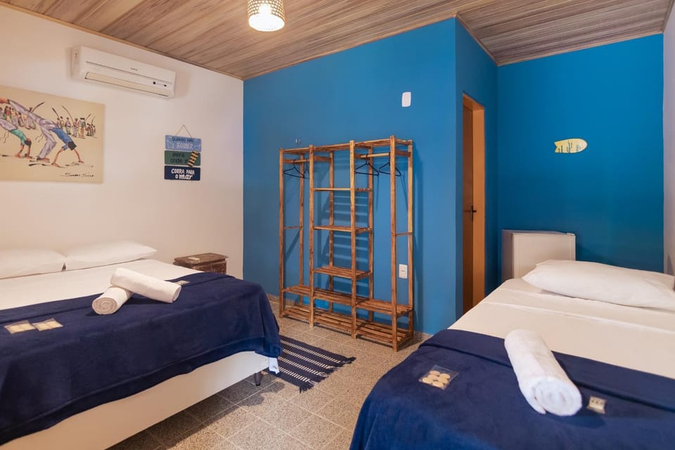 Bed, Photo of the whole room, Bedroom, minibar, towels, air conditioner