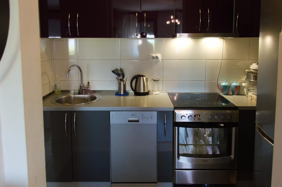 Coffee/tea facilities, Kitchen or kitchenette, dishwasher, oven, stove