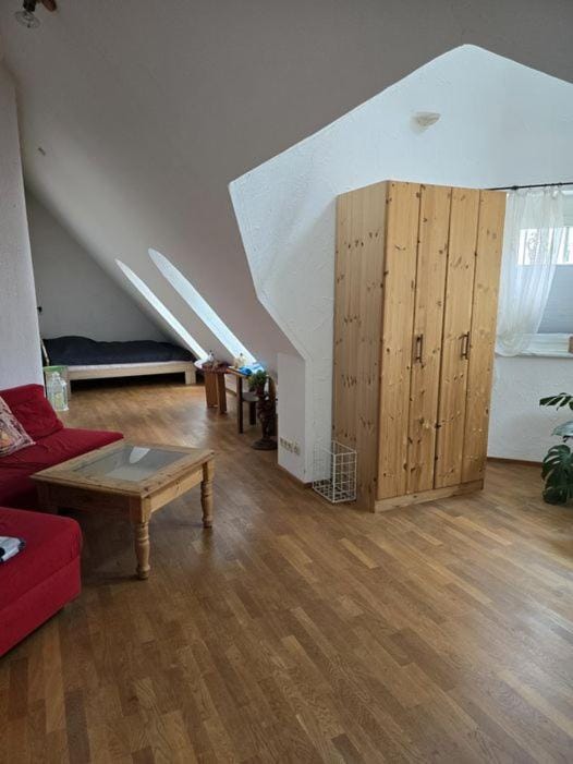 Seating area, wardrobe