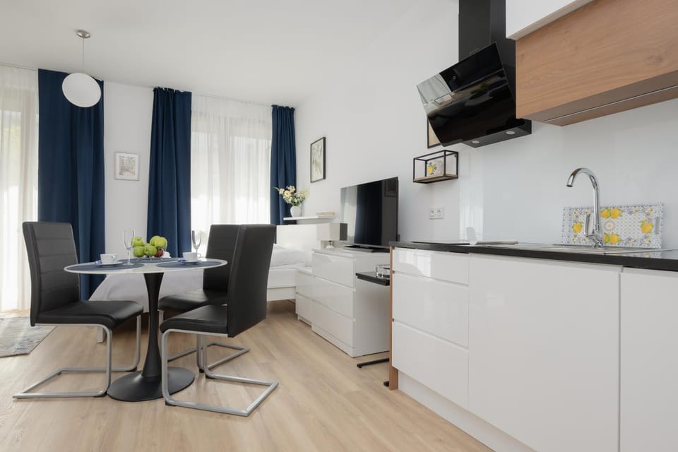 Kitchen or kitchenette, Living room, Dining area, stove
