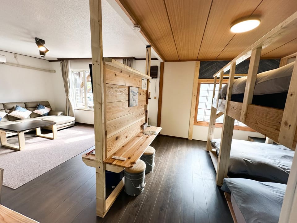 Living room, Seating area, Bedroom, bunk bed