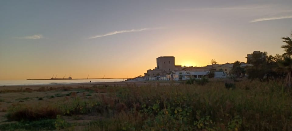 Natural landscape, Landmark view, Sea view, Sunset