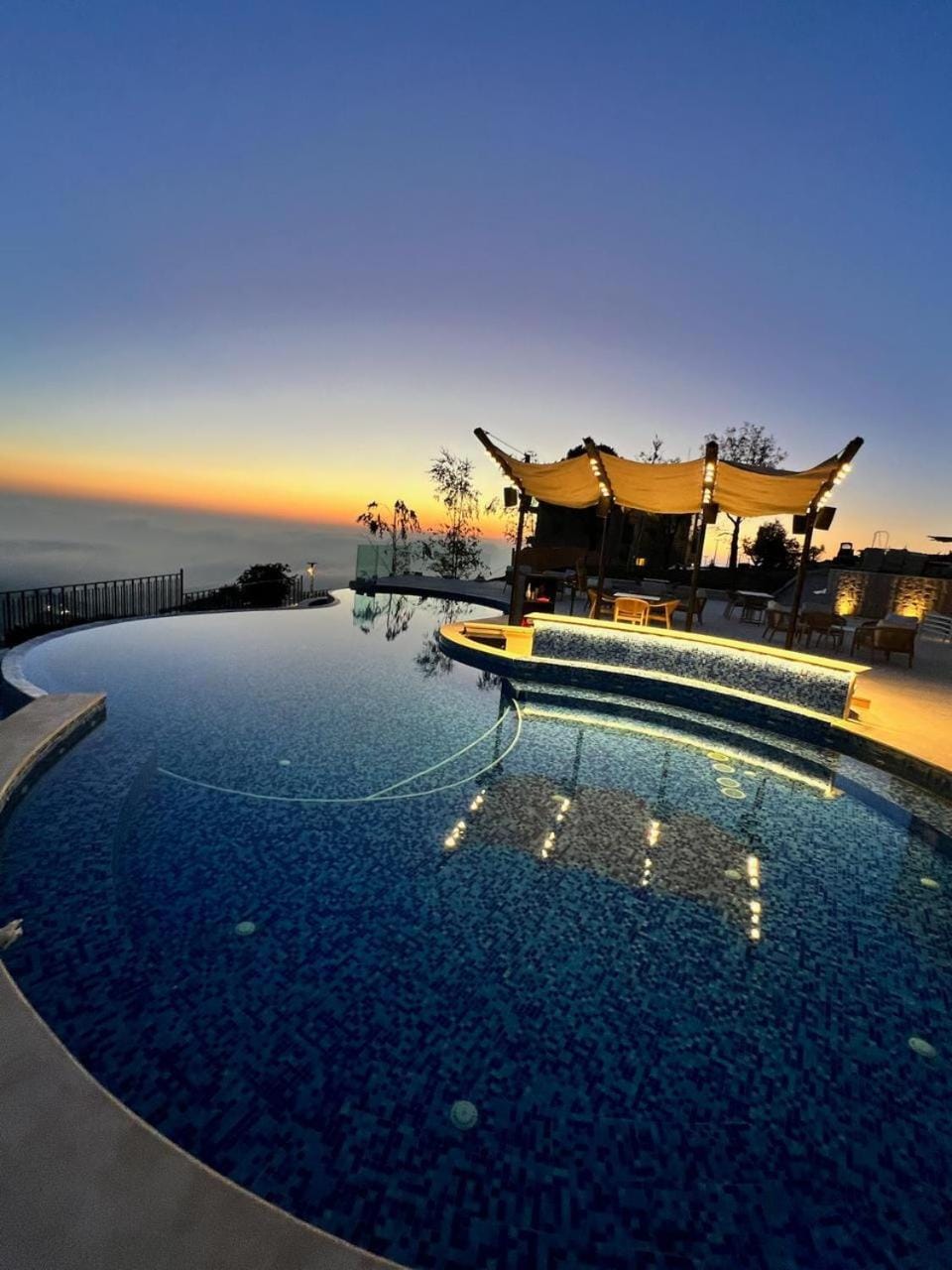 Swimming pool, Sunset