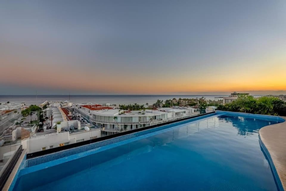 Natural landscape, Pool view, Sea view, Swimming pool, Sunset, sunbed