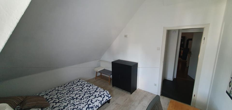 Shower, Bed, Bedroom