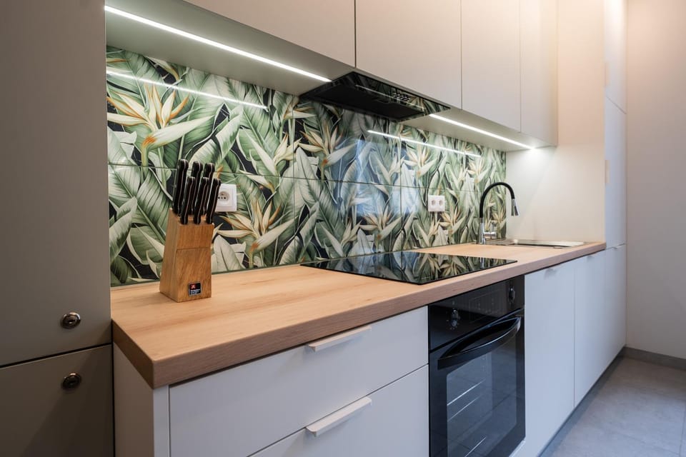 Kitchen or kitchenette, minibar, stove
