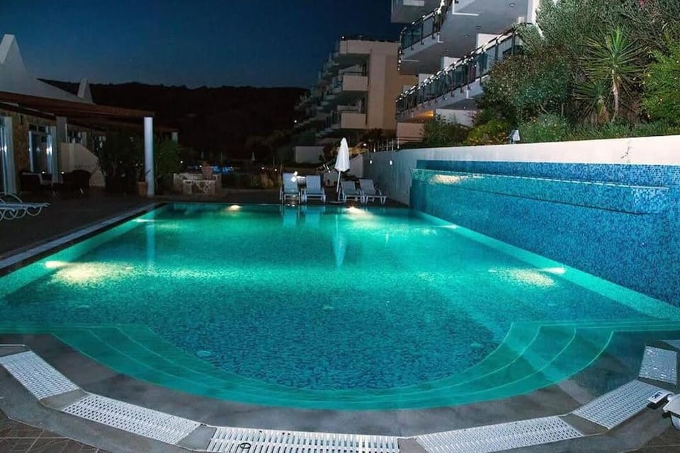 Night, Pool view, Swimming pool