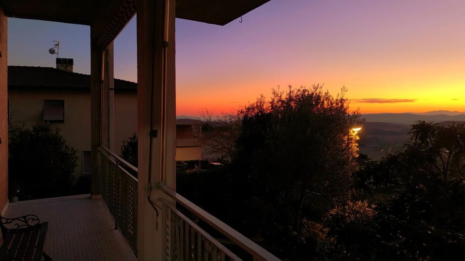 Natural landscape, View (from property/room), Balcony/Terrace, Sea view, Sunset