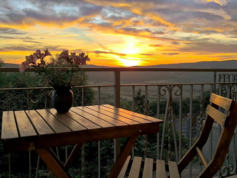 Balcony/Terrace, Garden view, Sunset