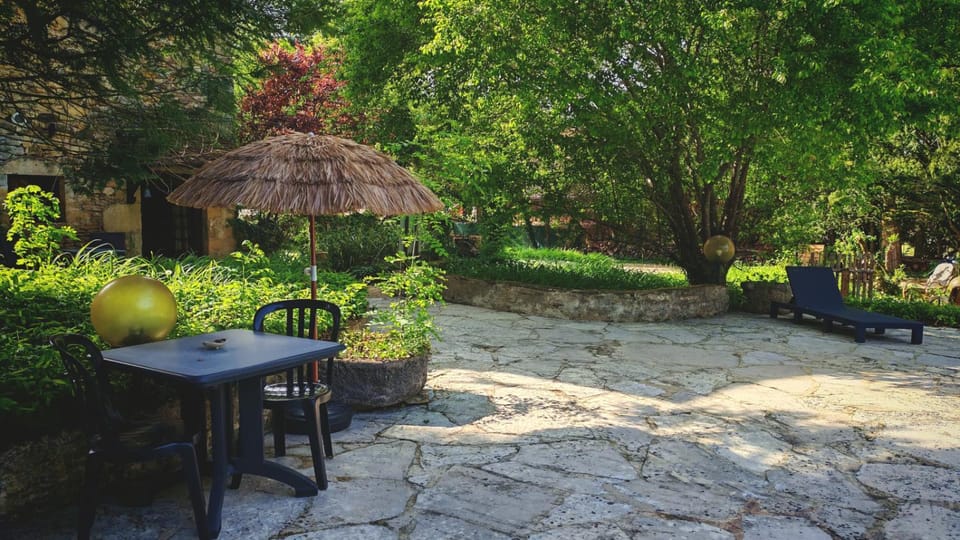 Patio, Natural landscape, Swimming pool