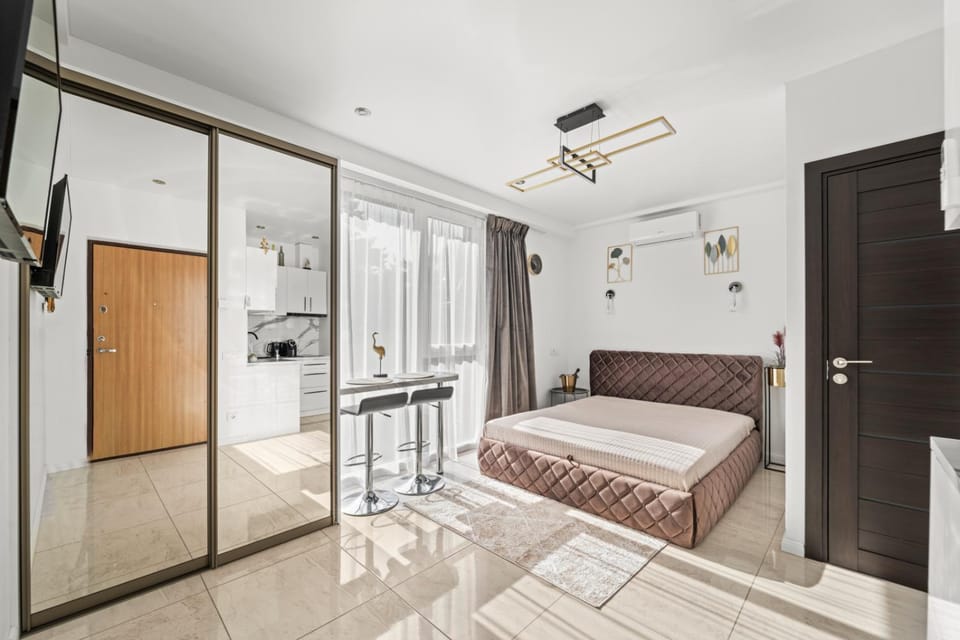 Bed, Living room, Photo of the whole room, Seating area, Bedroom, wardrobe, air conditioner