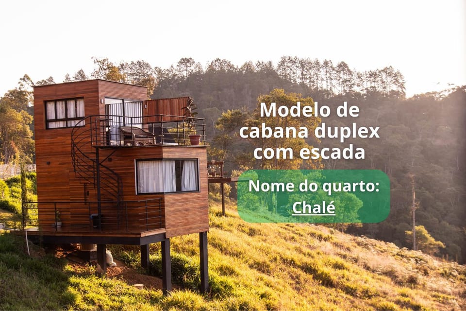 Away Cabanas Pedra Azul 5 min Rota Lagarto, deck panorâmico Chalet in State of Espírito Santo, Brazil